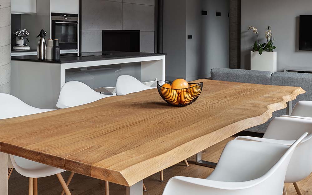 Modern Dining Room With Wooden Table